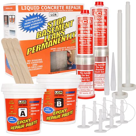 Buy Polygem LCR Liquid Concrete Repair Kit Injection Epoxy for ...