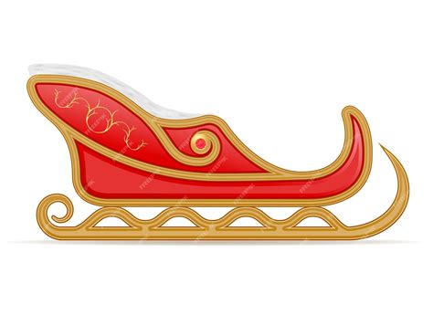 Premium Vector | Christmas winter santa sleigh vector illustration isolated on white background