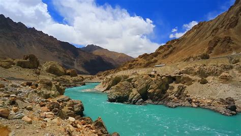 Panorama Of The Valley And The Indus River (India, Ladakh, Jammu And ...