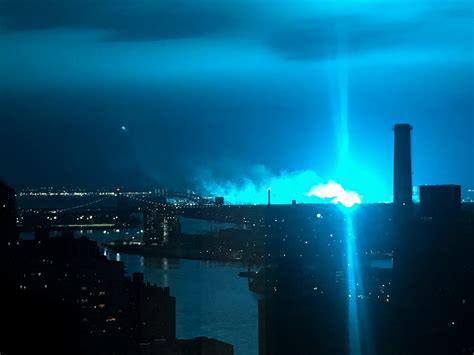 New York Sky Turns Bright Blue After Transformer Explosion - The New York Times