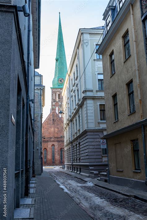 Riga Old Town. Medieval Gothic Architecture. Riga the capital of Latvia ...