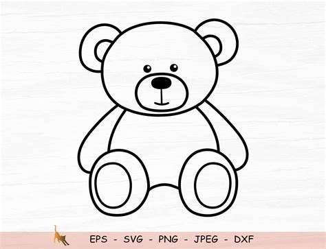 Teddy Bear Svg Newborn Svg Teddy Bear Outline Svg For Cricut | Etsy