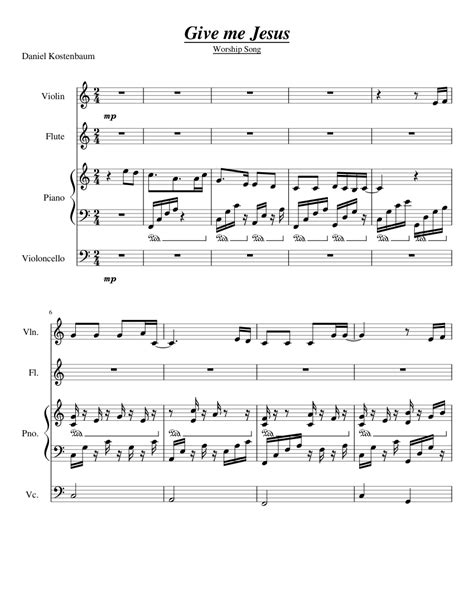 Give me Jesus Sheet music for Piano, Violin, Flute (Mixed Trio) | Musescore.com