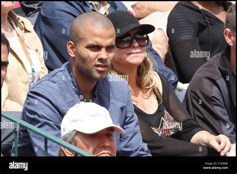 Tony Parker attends Les Internationaux de France de Roland Garros 2009 ...