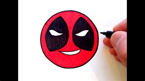 How to Draw a Deadpool Smiley Face - Easy for Beginners by Simple Easy Art