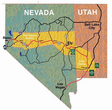 Location of Ely, Nevada and White Pine County. | Nevada, Area map, Las ...