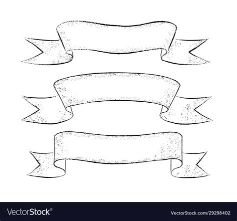 Collection line art ribbon banners Royalty Free Vector Image