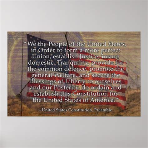 US Constitution Preamble Over Textured Background Poster | Zazzle