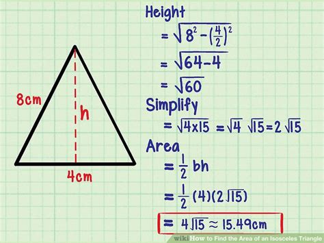 How to Find the Area of an Isosceles Triangle (with Pictures)