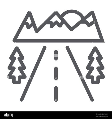 Road line icon, travel and roadside, highway sign, vector graphics, a linear pattern on a white ...