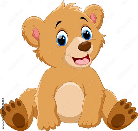 Cute baby bear cartoon Stock Vector | Adobe Stock