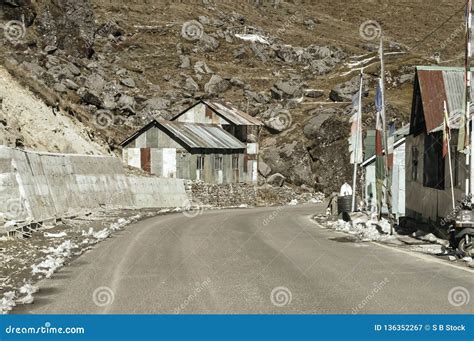 View of Military Camp on Highway Road Side To Nathula Pass of India China Border Near Nathu La ...