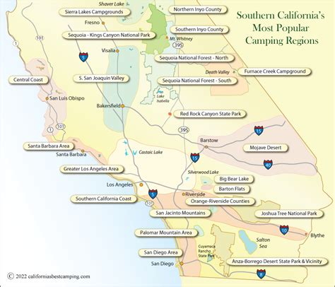 Southern California Campgrounds Map - California's Best Camping