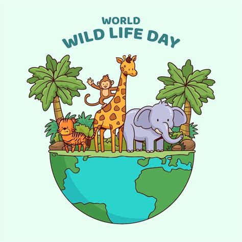 Free Vector | Hand drawn world wildlife day illustration