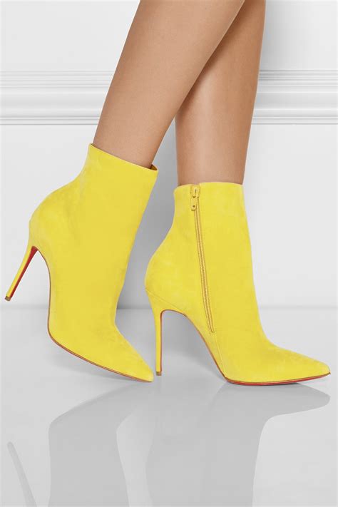 Lyst - Christian Louboutin So Kate 100 Suede Ankle Boots in Yellow