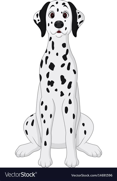 Cartoon dalmatian dog sitting Royalty Free Vector Image