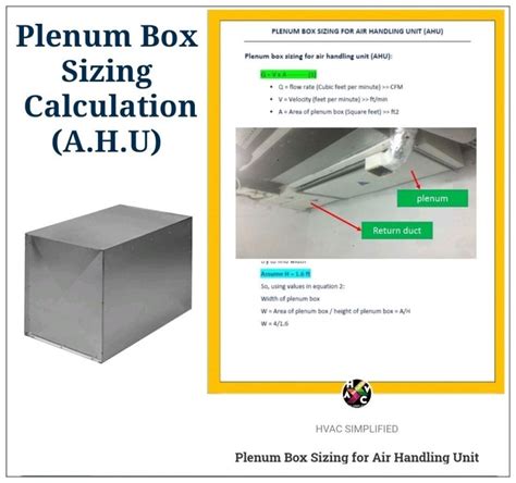 Plenum Box Sizing for Air Handling Unit - hvacsimplified.in