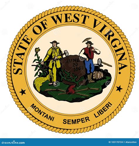 West Virginia State Seal stock vector. Illustration of graphic - 103170724