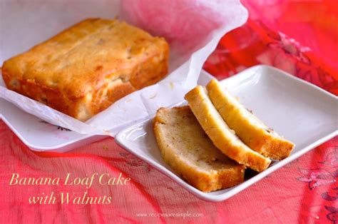 Banana Cake - Banana Loaf Cake with Walnuts - Recipes