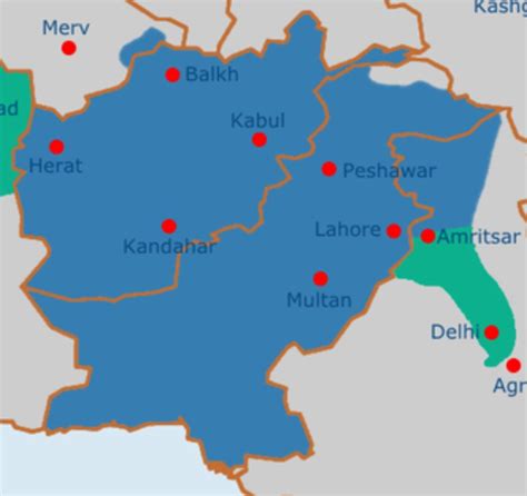 The borders of the Durrani Empire almost perfectly line up with the borders of mordern day ...