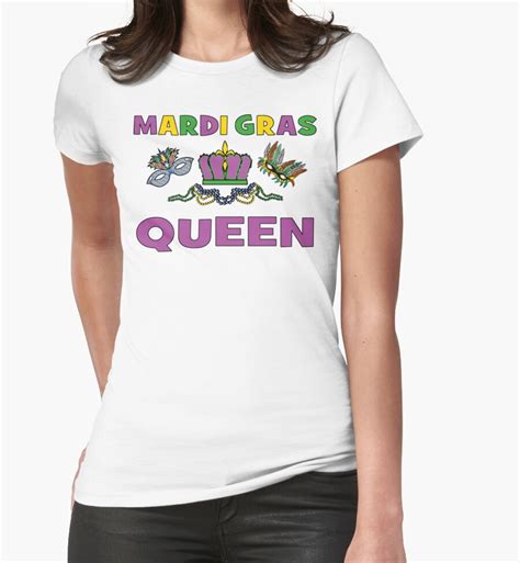 "Mardi Gras Queen" Womens Fitted T-Shirts by HolidayT-Shirts | Redbubble