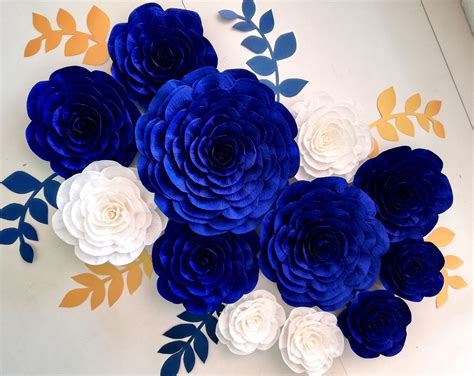 Аny color Royal Blue Large Paper Flowers Boy Prince Backdrop - Etsy España