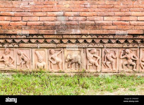 Detail of carvings at Somapuri Vihara Somapura Mahavihara , ruins of Buddhist monastic complex ...