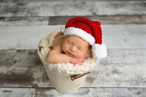 Baby Santa Hat Christmas Hat Crochet Baby Hat Newborn Photo | Etsy