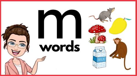 WORDS THAT START WITH LETTER Mm | 'm' Words | Phonics | Initial Sounds | LEARN LETTER Mm - YouTube