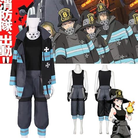 Anime Cosplay Fire Force Enen No Shouboutai Fire Brigade Uniform Shinra ...