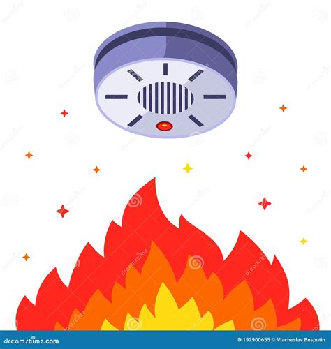 Smoke Detector Against Indoor Fire. Building Smoke Alarm Stock Vector ...