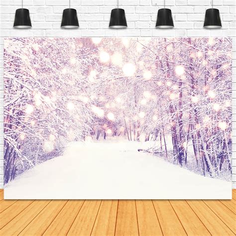 Winter Snowy Forest Path Landscape Backdrop M11-62 – Dbackdrop