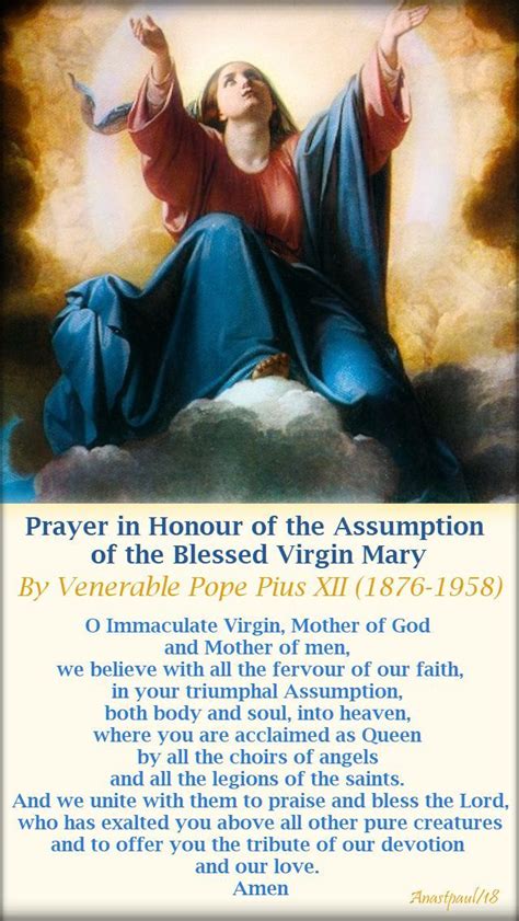 Our Morning Offering – 19 August – The Solemnity of the Assumption of the Blessed Virgin Mary ...