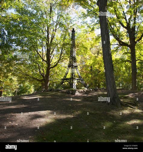 A replica of the Eiffel Tower in a park, Paris, Michigan, USA Stock ...