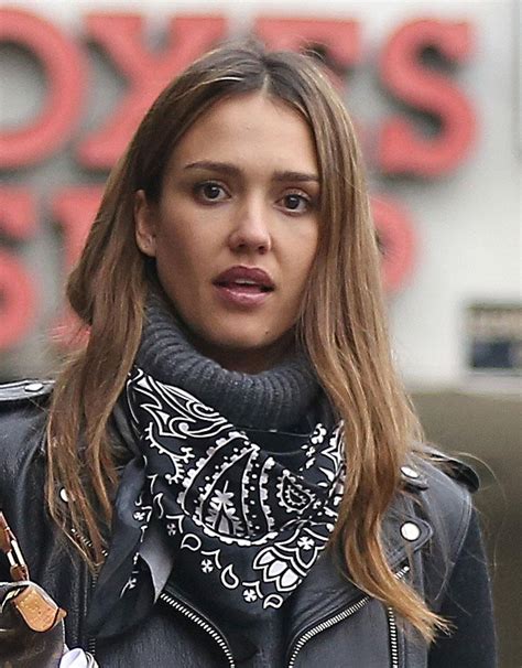 Makeup-Free Jessica Alba Grabs Coffee In Sexy Leather Jacket