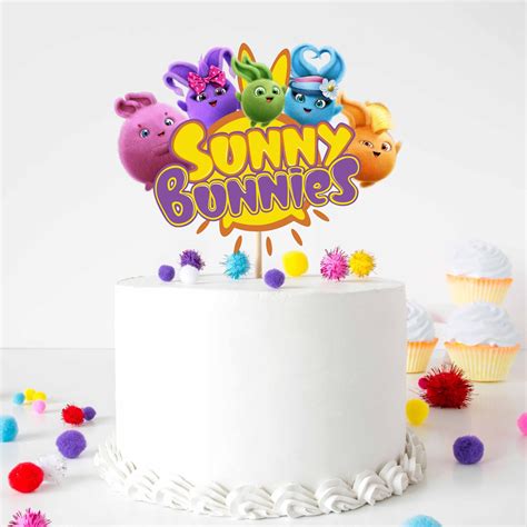 Cute Sunny Bunnies Theme Cake Topper for kids : Made of high quality ...