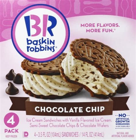 Baskin Robbins Chocolate Chip Ice Cream Sandwiches, 14 fl oz - Foods Co.