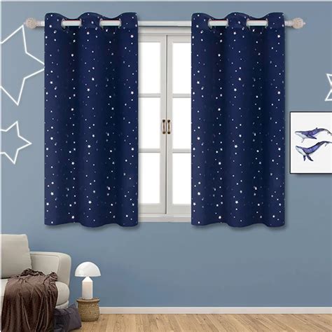 Shiny Stars Fabric Children Room Window Curtains For Kids Boy Girl ...