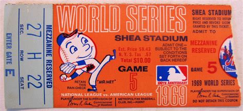 Lot Detail - 1969 NY METS WORLD SERIES TICKET STUB GM # 5