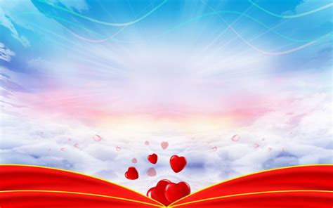 Romantic Chinese Valentines Day Sky Clouds Love Background Design, Romantic, Beautiful ...