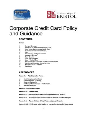 Company Credit Card Policy Template | New Professional Template