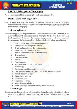 A Comprehensive Study Plan for UPSC Geography Optional: PDF | PDF