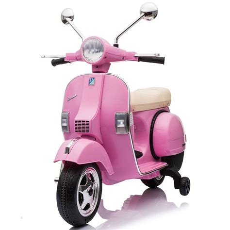 Licensed Vespa PX150 12V Ride On Children’s Electric Scooter Bike- Pink - Kids Electric Cars