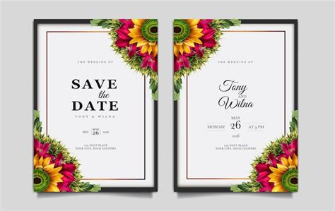 Free Vector | Luxury save the date wedding invitation card template set