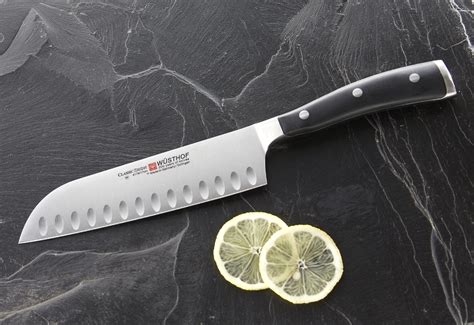 Wusthof Classic Ikon 7-Inch Santoku, Hollow Edge, Black | eBay