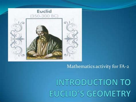 Introduction to euclid’s geometry