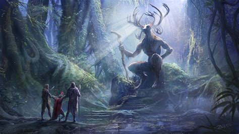 Cernunnos Forest Fantasy HD Wallpaper by Zach Cohen