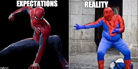 expectation vs reality spiderman - Imgflip