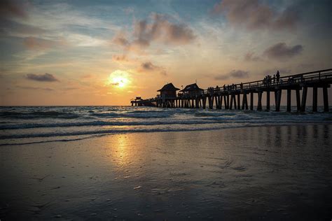 Naples Pier Sunset Photograph by John Hancock