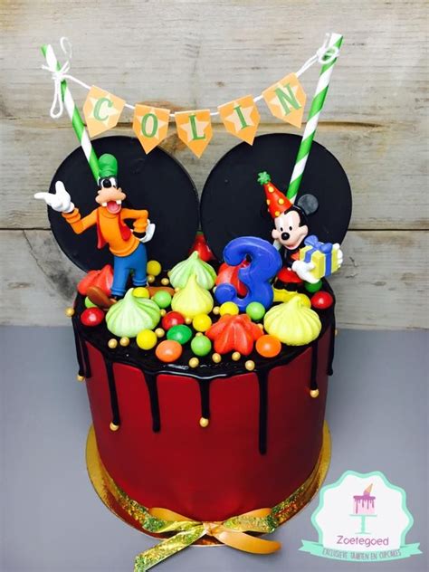 Mickey Mouse Disney Drip Cake | Mickey mouse taart, Minnie mouse taart ...